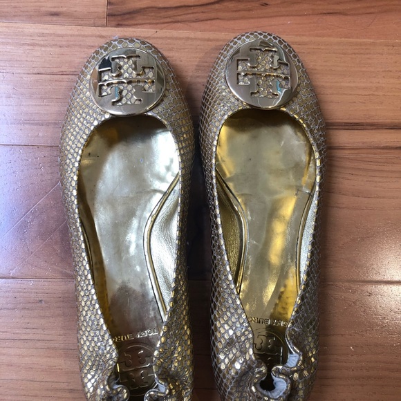 Tory Burch *discontinued* gold ballet flat. - Picture 2 of 7